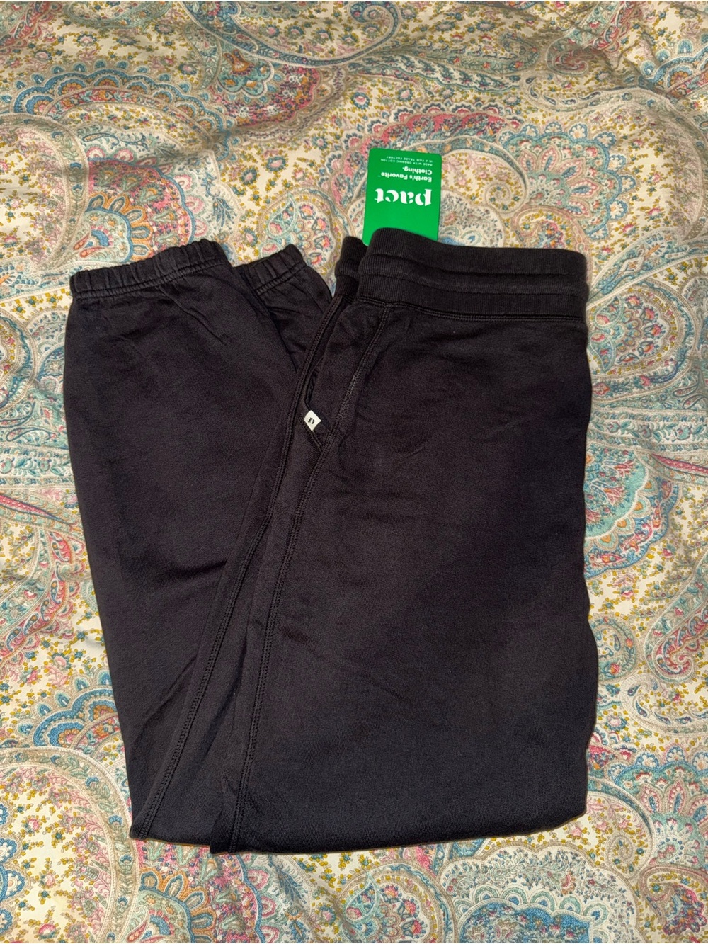 Pact Men's Black Sweatpants with Elastic Waist